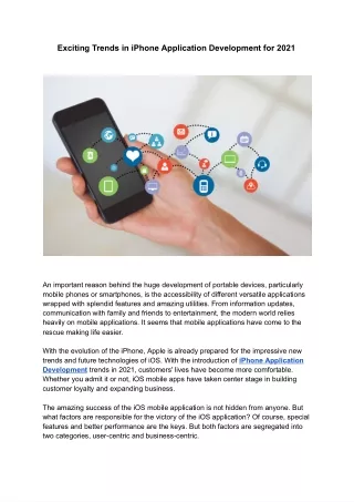 exciting trends in iphone application development