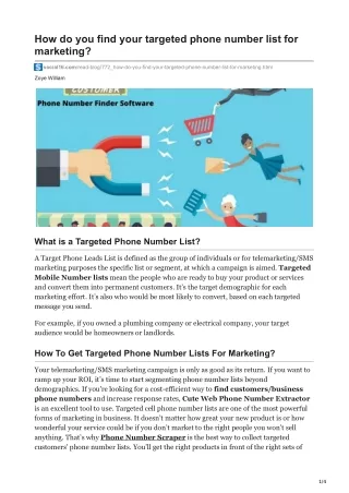 how do you find your targeted phone number list