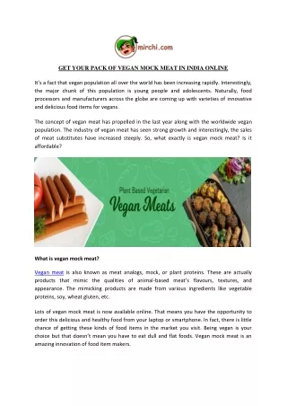 get your pack of vegan mock meat in india online