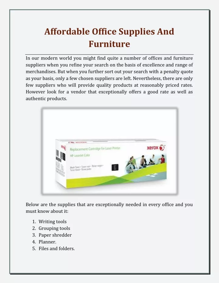 affordable office supplies and furniture