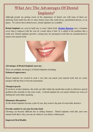 what are the advantages of dental implants