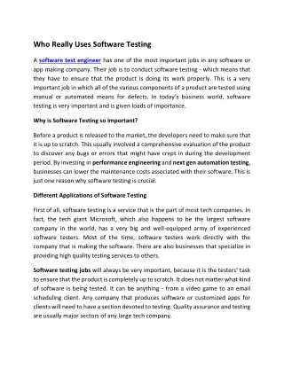 who really uses software testing