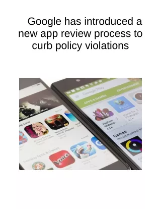 google has introduced a new app review process