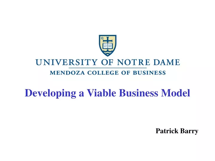 developing a viable business model