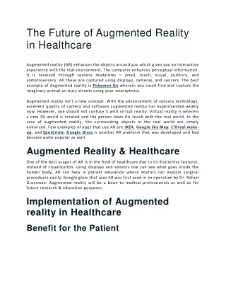 the future of augmented reality in healthcare