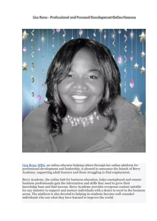 lisa rone mba an online educator helping others