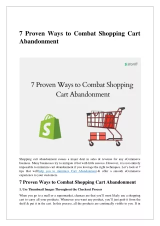 7 proven ways to combat shopping cart abandonment