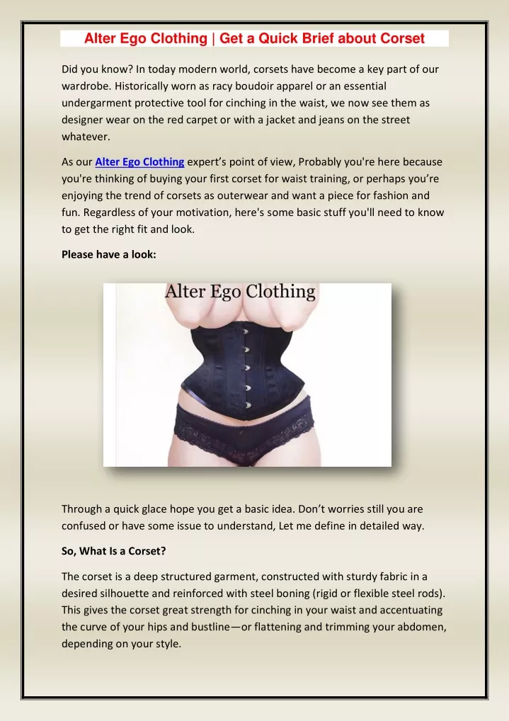 alter ego clothing get a quick brief about corset