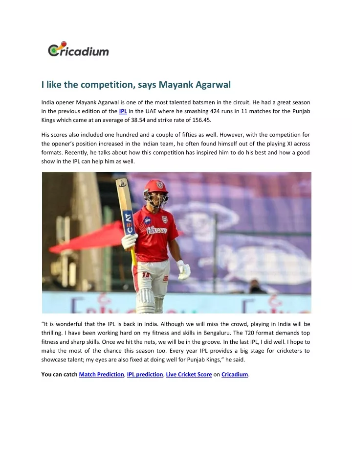 i like the competition says mayank agarwal