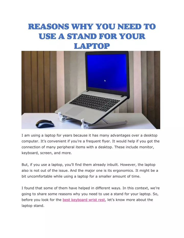 reasons why you need to use a stand for your