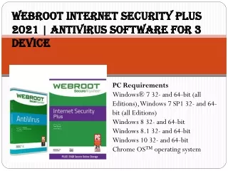 Webroot internet security plus 2021  antivirus software for 3 device