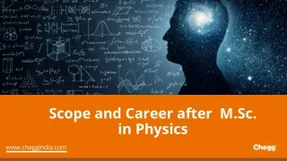 scope and career after m sc in physics