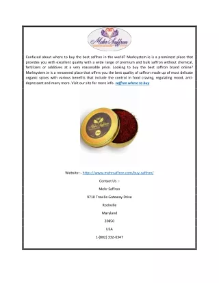 confused about where to buy the best saffron