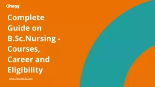 complete guide on b sc nursing courses career