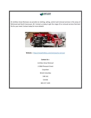 at limitless snow removal we provide ice melting