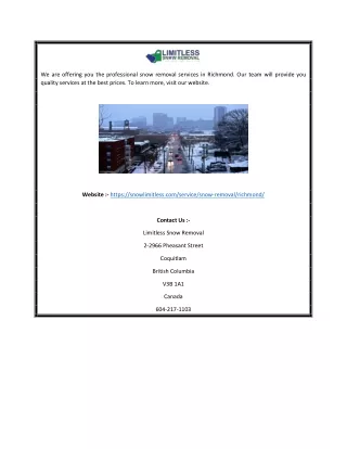 we are offering you the professional snow removal