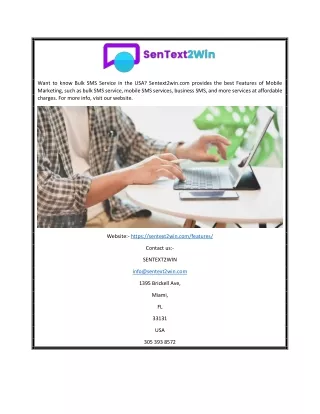 Bulk Sms Service USA | Sentext2win.com