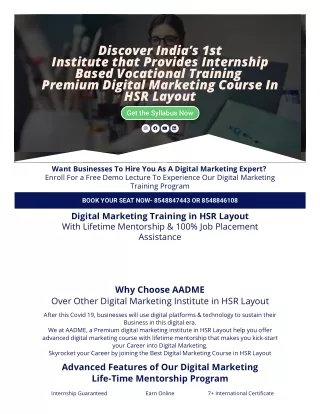 Digital Marketing Training in hsr layout