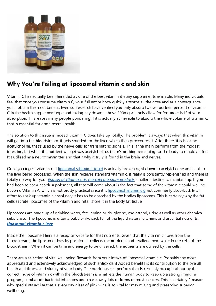 why you re failing at liposomal vitamin c and skin