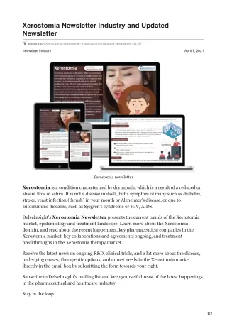 xerostomia newsletter industry and updated