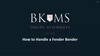 How To Handle A Fender Bender - Block, Klukas, Manzella & Shell, P.C.