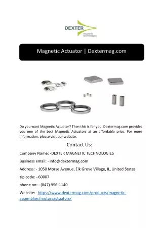 magnetic actuator dextermag com