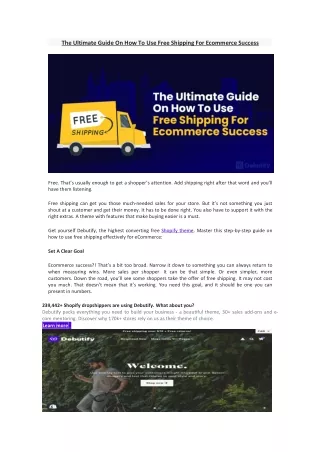 the ultimate guide on how to use free shipping