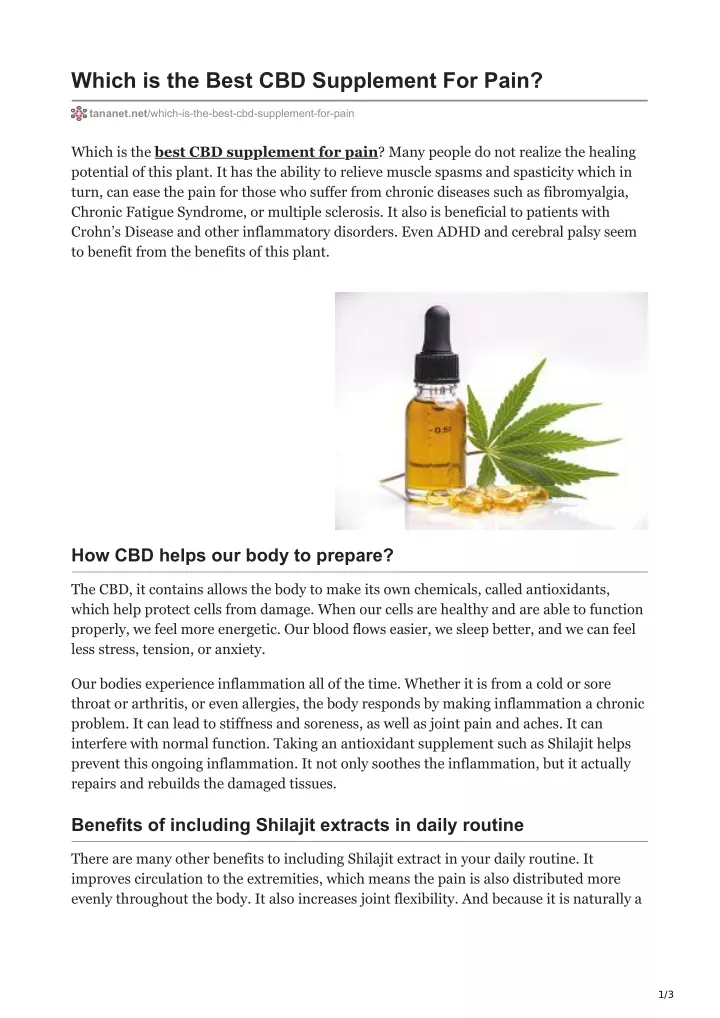 which is the best cbd supplement for pain