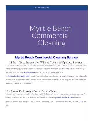 myrtle beach commercial cleaning service make