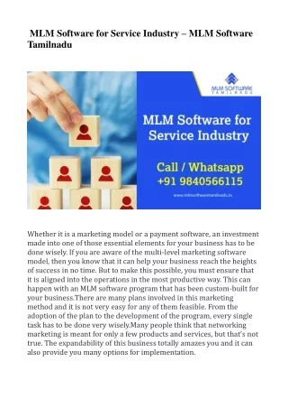 mlm software for service industry mlm software
