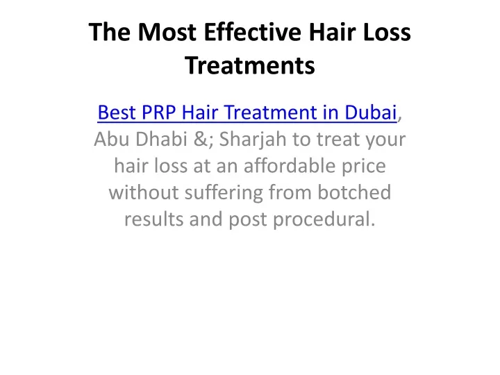 the most effective hair loss treatments
