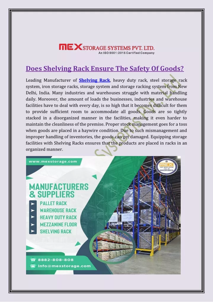 does shelving rack ensure the safety of goods