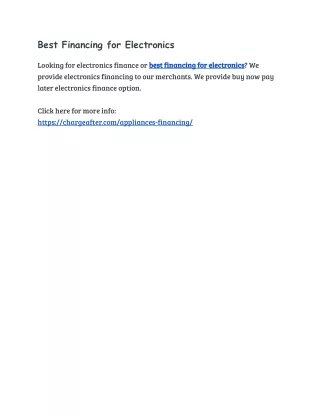 best financing for electronics