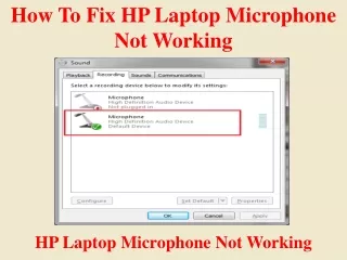 How To Fix HP Laptop Microphone Not Working