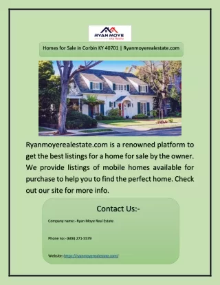 Homes for Sale in Corbin KY 40701 | Ryanmoyerealestate.com