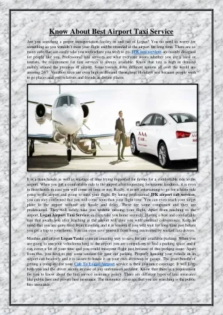 know about best airport taxi service