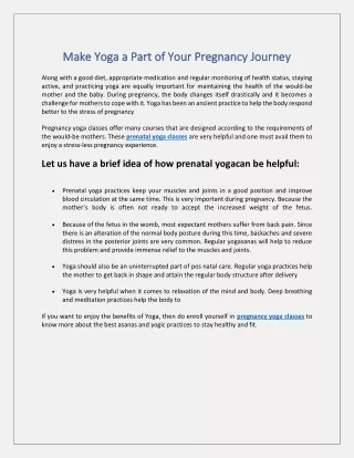 make yoga a part of your pregnancy journey make