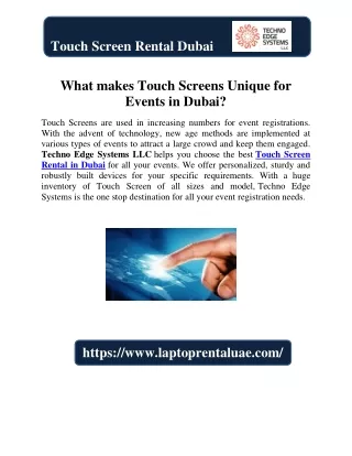 touch screen rental dubai