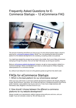 frequently asked questions for e commerce