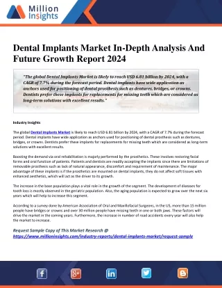 dental implants market in depth analysis