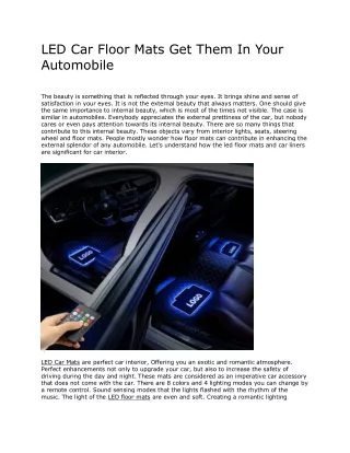 led car floor mats get them in your automobile