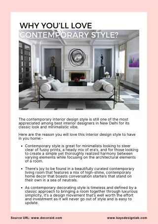 Why You'll Love Contemporary Style?