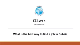 Best Job In Dubai | i12wrk