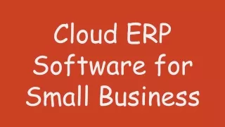 cloud erp software for small business