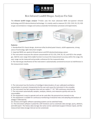 Best Infrared biogas analyzer for sale