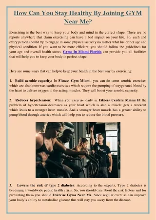 how can you stay healthy by joining gym near me