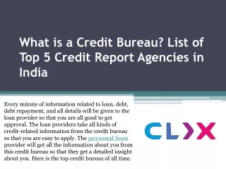 what is a credit bureau list of top 5 credit report agencies in india