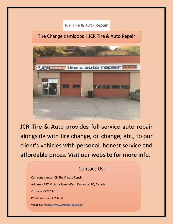 tire change kamloops jcr tire auto repair