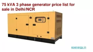 75 kva 3 phase generator price list for sale