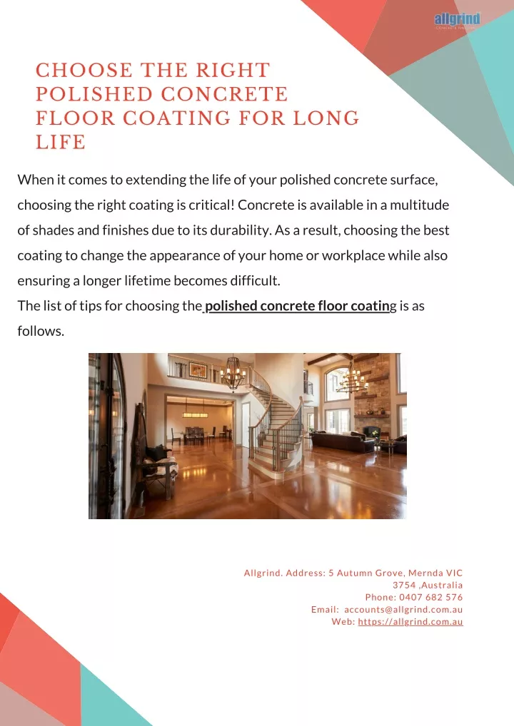 choose the right polished concrete floor coating